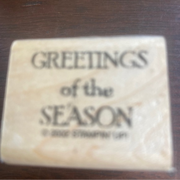 Stampin Up Rubber Stamps 4 mini stamps, Santa , snowman, Happy Holidays - Picture 9 of 10